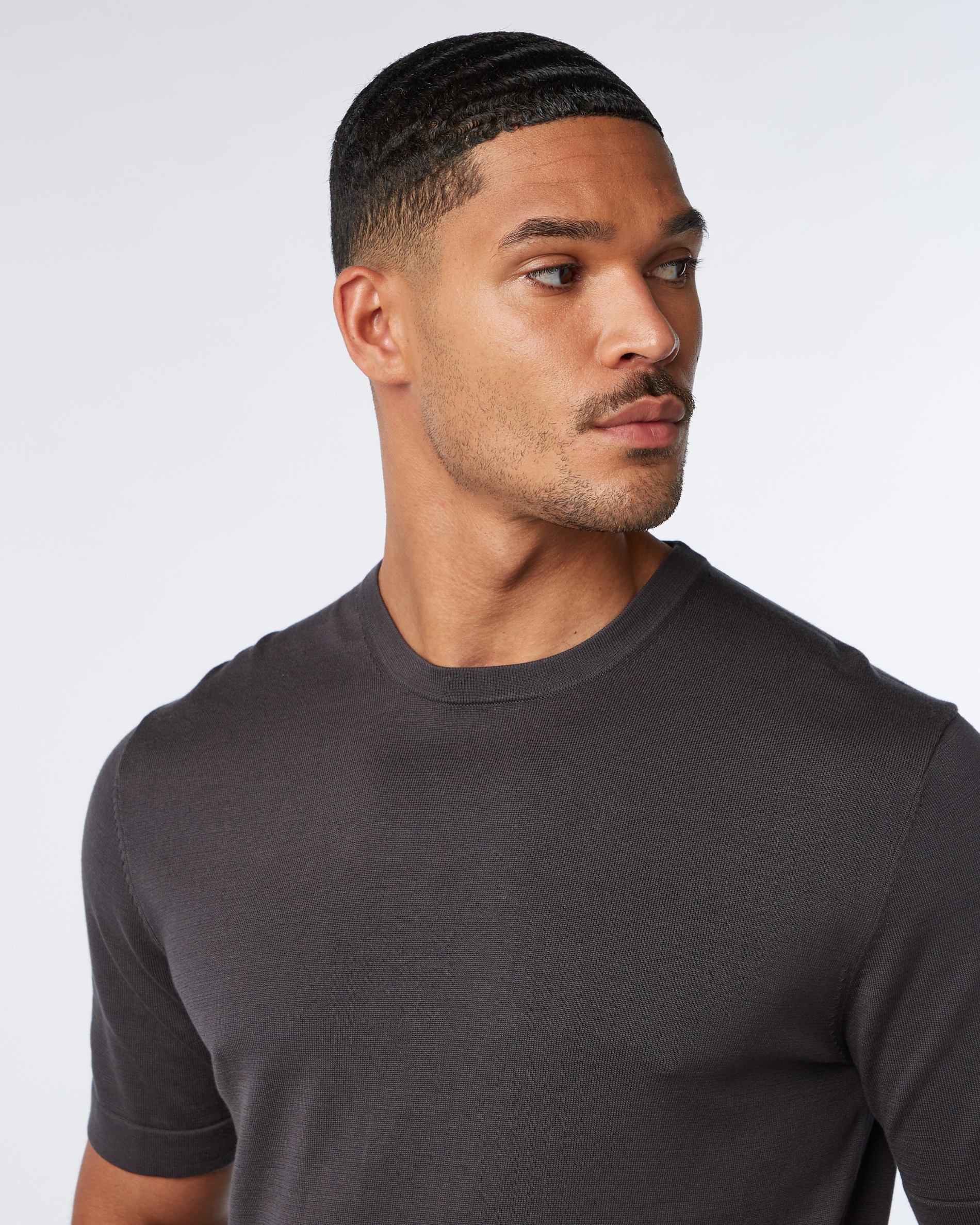 Knitted t-shirt Dark grey