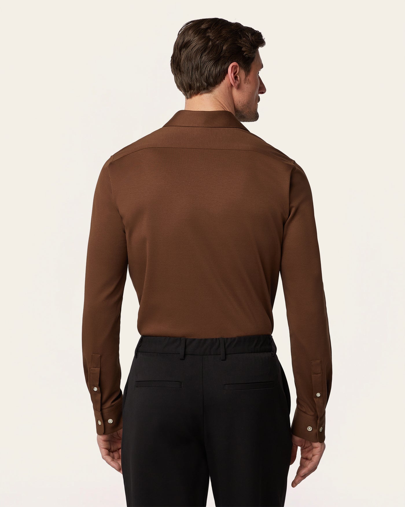 Knitted non-iron shirt Brown