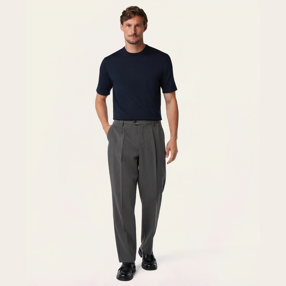 Straight Travel Pants Grey