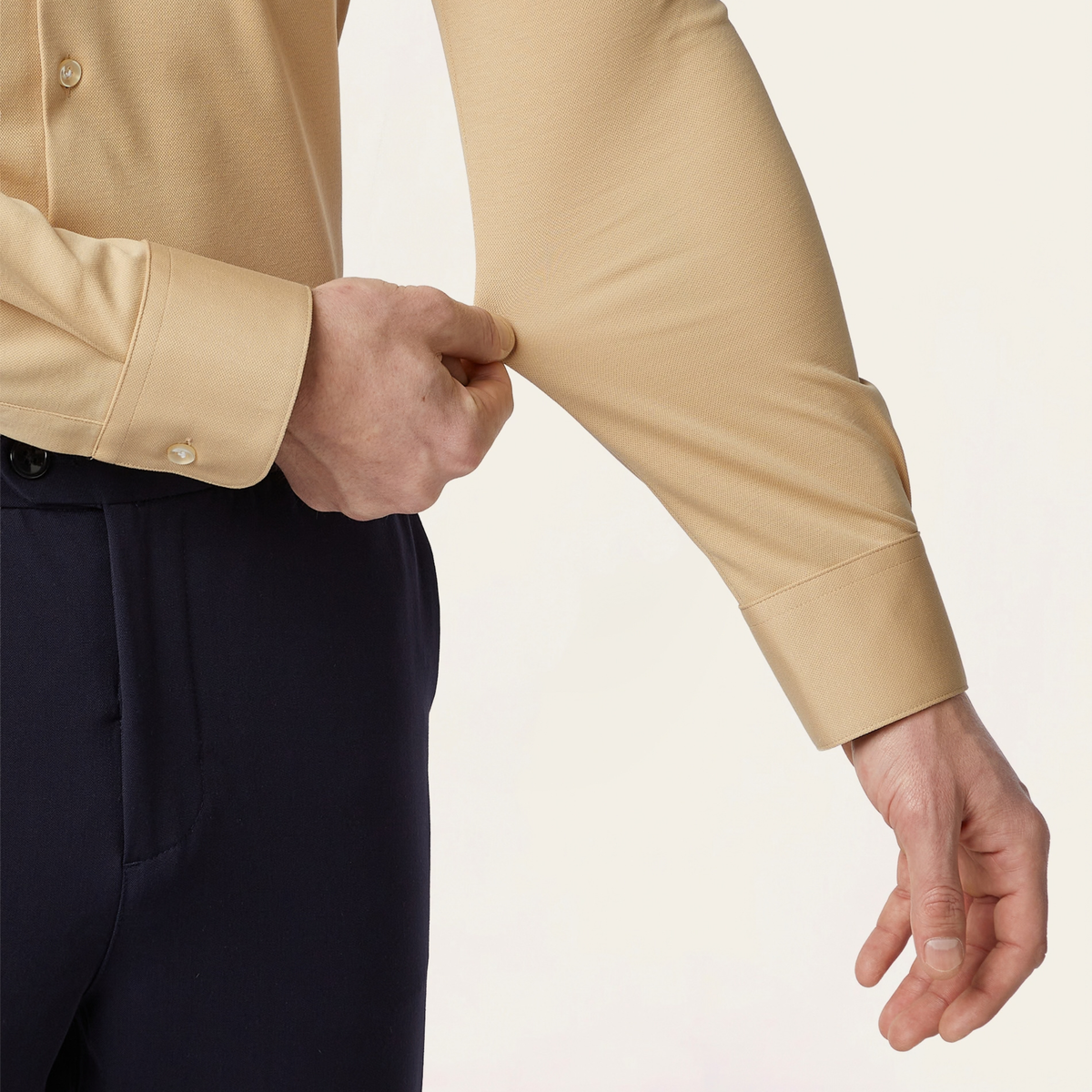 Knitted non-iron shirt Sand