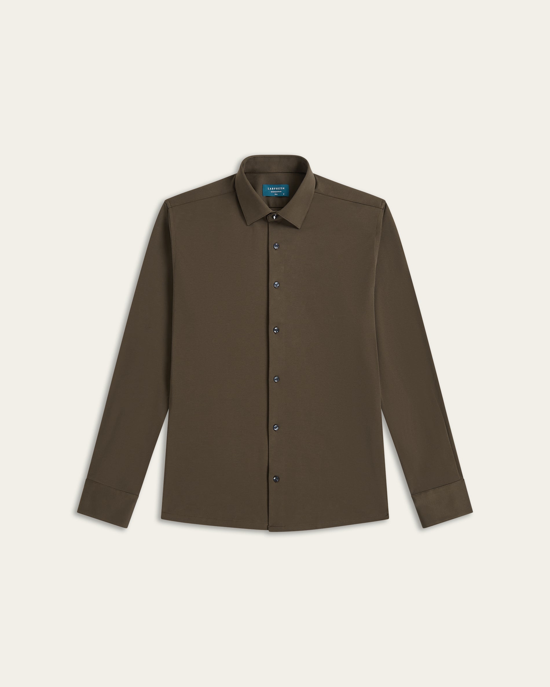 Knitted non-iron shirt Dark Brown